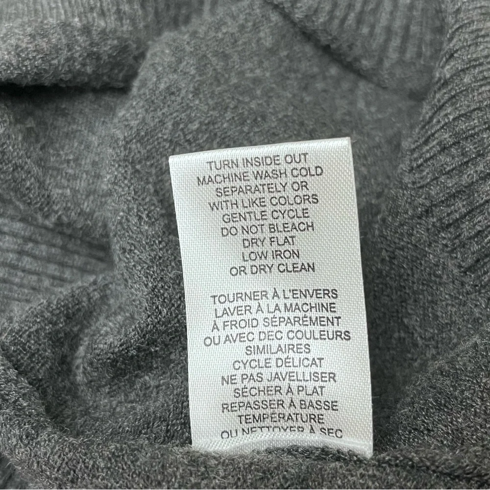T Tahari Charcoal Gray Knit Sweater Womens Small Minimal Goth Grunge Moto Biker - Picture 7 of 10